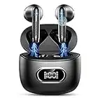 Cuffie Bluetooth, Auricolari Bluetooth 5.3 con Mic Stereo, 2022 Cuffie Wireless In Ear Mini Cuffie Senza Fili IP7 Impermeabili, Cuffiette Bluetooth Sport 42 Ore Cancellazione Rumore, LED/USB-C Nero