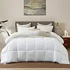 Down Alternative Comforter All Season Duvet Insert(White, Queen)-Ultra Soft Double Brushed Microfiber Quilt Cover, Classic Box Stitched with Corner Tabs