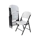 Lifetime 42804 Folding Chair with Molded Seat and Back, Set of 4, White Granite