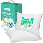 Celeep Toddler Pillows Set - 2 Pack - 13x18 Inches Soft Organic Toddler Bedding - Kids Pillows for Sleeping - Small Pillow (White, 2 Pack)