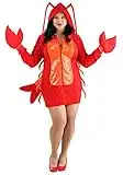 Plus Size Glamorous Lobster Costume 2X Red