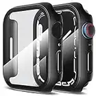 LK 2 Pezzi Cover per Apple Watch Series 7 Series 8 45 mm, Vetro Temperato Cover Custodia per iWatch 7/8 45 mm, [Durezza 9H] [HD Clear][Senza Bolle] [Anti-Graffio]