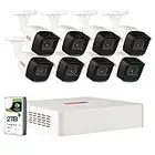 Caméra de Surveillance HDavec système TVI 2.0 MP DVR Système de Surveillance 8 extérieures/Bullet 1080P Caméra de Surveillance pour intérieur et extérieur avec Disque Dur de 2 to Vision Nocturne