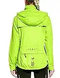 FitsT4 Women's Cycling Running Jackets Lightweight Windproof Bike Windbreaker Reflective with Hood Fluorescent Yellow Size L