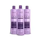 Cadiveu - Plastica Dos Fios Brazilian Keratin Hair Smoothing System Anti Frizz Active, Anti Residue Shampoo And Repair Mask - The Best Treatment System - (3x1000 ML) (Set of 3)