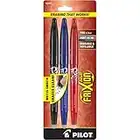 PILOT FriXion Ball Erasable Gel Pens, Fine Point, Assorted Colors 3-Pack, Black/Blue/Red Inks (31557)