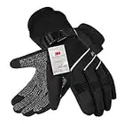 MOREOK Waterproof & Windproof -30°F Winter Gloves for Men/Women, 3M Thinsulate Thermal Gloves Touch Screen Warm Gloves for Skiing,Cycling,Motorcycle,Running-Black-L