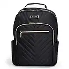 Kenneth Cole Reaction Women's Chevron Quilted Polyester Twill 15.6" Laptop Backpack Backpack, Black