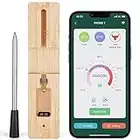 flintronic Bluetooth Termometro da Carne, 50 Metri a Sonda Senza Fili Termometri, Digitale Barbecue Termometro Grigliate BBQ Fumatore Forno Cucina, App Compatibile con iPhone, Android