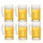 COKTIK 6 Pack Heavy Large Beer Glasses with Handle - 20 Ounce Glass Steins, Classic Beer Mug glasses Set