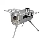 Winnerwell Woodlander Double-View Large Tent Stove | Portable Wood Burning Tent Stove for Tents, Shelters, and Camping | 1500 Cubic Inch Firebox | Stainless Steel Construction | Includes Chimney Pipe