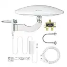 Outdoor TV Antenna for Multiple TVs, ANTOP UFO Amplified Rooftop/Attic/RV/Marine HDTV Antenna 65 Miles Omni Directional Extremely High Reception with 33ft Coaxial Cable and Signal Splitter for 2 TVs