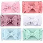 Yueshop 6 pieces Baby Turban Headband Set-Bowknot Hairband Soft Cute Headwear Elastic for Newborn/Girls/Boys/Kids Gift as Toddler Headdress Photography Props Accessories