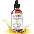 PURA D'OR (118 ml) 20% Vitamin C Serum Professional Strength Anti-Aging Skin Therapy with Argan Oil, Hyaluronic Acid & Vitamin E, Men & Women (Packaging may vary)