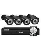 SANSCO 5MP Outdoor CCTV Camera System with 1TB Hard Drive, 8CH HD DVR CCTV System, 4x 1080P Home Waterproof Security Cameras, Face Detection, Email/App Alert, Night Vision, All Metal Housing Vandalism