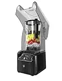 WantJoin Professional Commercial Blender With Shield Quiet Sound Enclosure 2200W Industries Strong and Quiet Professional-Grade Power, Self-Cleaning, Black