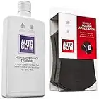 Autoglym High Performance Tyre Gel - Gel Sans Rinçage pour une Finition Brillante ou Satinée Naturelle - 500ml & Perfect Polish - Applicateurs Éponges Doux et Flexibles, Lot de 2, Noir / Gris