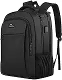 MATEIN Rucksack Herren, Großer Laptop Rucksack 17 Zoll Schulrucksack Laptoptasche mit USB Ladeanschluss Anti Diebstahl Business Arbeit Reisen Rucksack für Teenager Notebook College Damen, Schwarz