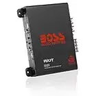 BOSS Audio Systems R1004 Riot Series Car Amplifier - 400 High Output, 4 Channel, 2/8 Ohm, High/Low Level Inputs, Full Range, Hook Up to Stereo and Subwoofer, Class A/B, IC (Integrated Circuit)