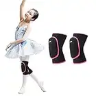 EULANT Ginocchiera Pallavolo Bambina,Ginocchiere Danza Ragazza,Morbido Protezione del Ginocchio per Running Calcio Basket Bici Scooter Ginnastica Ritmica,Nero/Fucsia S