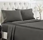 California Design Den 400 Thread Count 100% Cotton Sheets, King Size Sheet Set, 4 Pc, Luxury Sheets & Pillowcases, Breathable Bedding for King Bed, Sateen, King Bed Sheets, Deep Pockets (Dark Gray)