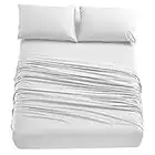 Home Beyond & HB design - 4-Piece Bed Sheets Set (Full or Double, White) - Premium Hotel Quality Bedding Sheets - Breathable Ultra Soft Brushed Microfiber - Deep Pocket, Wrinkle Fade Resistant