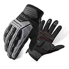 ROCKBROS Mountain Bike Gloves Dirt Bike Gloves Motorcycle Cycling Gloves with 6MM Gel Pad Touch Screen Knuckle Protection Gloves for BMX MX ATV MTB Racing Black-M