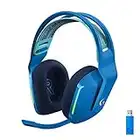 Logitech G733 LIGHTSPEED Auriculares con Micrófono Inalámbricos para Gaming con Diadema con Suspensión, LIGHTSYNC RGB, Tecnología de Micrófono Blue VO!CE, Ligeros, 29h de Batería, PC, PS4, PS5, Azul