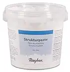 Rayher Hobby 38238000 Strukturpaste, weiß, feinkörnig, Dose 500 g, Strukturmedium für reliefartige, feinsandige Oberflächen, Spachtelmasse, Modelliermasse