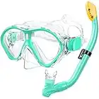 Gintenco Kids Snorkel Set, Diving Mask for Children as Unisex Kids Swimming Goggles, Anti-Fog Diving Mask and Dry Top Snorkel Combo Set for Junior and Youth …