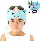 CozyPhones Kids Headphones Volume Limited with Ultra-Thin Speakers Soft Fleece Headband - Perfect Children's Earphones for School, Home and Travel - Mystic Unicorn