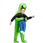 FARONG Inflatable Alien Costume, Inflatable Funny Blow Up Suit Cosplay Fantasy Costume Alien Holding Human Costume Christmas Halloween Costume for Adults and Kids Cosplay Party (Kid Alien)