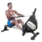 Jupgod Magnetic Rowing Machine 16 Level Adjustable Rower Machine Workout with Phone Holder for Home Gym Office 2022 New Model (Black)