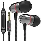 Betron ELR50 Earphones Wired In Ear Headphones with Microphone and Volume Control, Noise Isolating Silicone Earbuds, Tangle-Free Cord