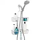 Zenna Home NeverRust Aluminum Hand Held Hose Hanging Shower Caddy Satin, Chrome