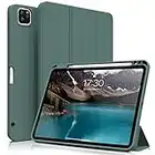 ZOYU Case for 11 inch iPad Pro 4th/3rd Generation 2022/2021, Trifold Stand Protective Case with Pencil Holder, Auto Sleep/Wake, Soft Slim TPU Back Cover, for iPad 11" Pro 2nd 1st 2020 2018 -Dark Green