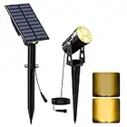 CREPOW Solar Spot Lights Outdoor, Solar Landscape Spotlights IP65 Waterproof 9.8ft Cable,Auto On/Off Outdoor Wall Lights for Garden Yard Driveway Porch Walkway Pool (3000K Warm White)