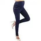 Milano - Jean Grossesse et Femme Enceinte, Coupe Slim Bandeau Haut Stretch et Confortable - Idèal Tout au Long de Votre Maternité (M - 40, Denim)