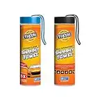 TIIKERI Super Absorbent Shammy Towel for Cars Drying - Blue,Multi-Use Chamois Cloth for Cars Boat Sports Furniture etc-Black, 26"x17" 2 PKS Scratch-Free Chamois Towels