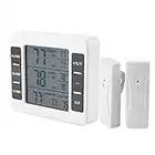 Thermomètre de réfrigérateur numérique sans fil avec alarme sonore, thermomètre de réfrigérateur avec 2 télécommandes pour intérieur ou extérieur, maison, jardin, restaurant