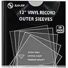 Vinyl Record Outer Sleeves 50 Pack for 12 inch Records, Loose fit, Clear Cover Protective, 3mil+ Thick, 12.79” x 12.79”, Fit for Single & Double LP Storage