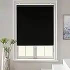 AOSKY Roller Window Shades Blackout Blinds for Windows Cordless Bedroom Shade Room Darkening Shades Door Blinds with Thermal Insulated Easy to Install for Home，Office，Bathroom W34xL72 Black