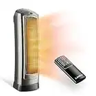 Lasko Oscillating Digital Ceramic Tower Heater for Home with Adjustable Thermostat, Timer and Remote Control, 23 Inches, 1500W, Silver, 755320