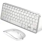 Bluetooth Keyboard and Mouse Set, Wireless keyboard and Mouse for iPad Mac Tablet Laptop Computer Smart TV, Rechargeable, Compact Slim (2BT+USB)