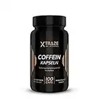 XTRAZE® Caféine Comprimés 200mg à Forte Dose - 100 Gelules pour 100 Jours de Soins Continus - Qualité Allemande, Naturel Anhydre Caféine Tablets sans Additifs Inutiles, Pure Caféine Pills