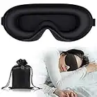 PAERDE Sleep Mask, Eye Mask for Women Men,Blackout Sleeping Masks 3d Adjustable, Non-Pressure Eye Covers for Travel, Nap, Yoga,Washable Night Masks for Sleeping,Includes Pouch, Black