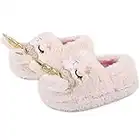 LongBay Girls Boys Slippers Novelty Unicorn Dinosaur Penguin Cute Fluffy Non-Slip Sole Warm Comfortable Unisex Childerns House Shoes(1-2 UK,Beige)