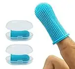 Brosse a Dent Chien et Chat - Brosse a Dent pour Chien et Brosse a Dent Chat - Nettoyage à 360 Degrés pour Hygiène et Santé du Chien et Chat - Brosse a Dents Chien - Doigtier Dents Chien - Bleu