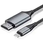 [4M Long Version] HDMI Cable for iPhone 4.0m, HDMI Converter Cable, Phone/Pad/Pod to TV, HDMI Connection Cable, iOS 11, 12, 13, 14, YouTube TV Output, High Definition HD1080P