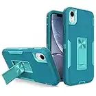 wulibox Professional Design for iPhone XR Case with Stand, Military-Grade Drop Protection, Fit for Magnetic Car Mount, Upgrade Hard PC&Premium Soft TPU Kickstand for Men Women (Lake Blue)